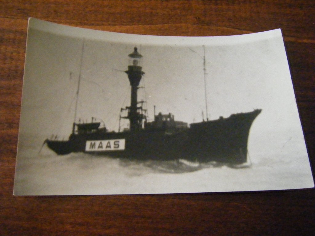 J41 - Schip - Lichtschip Maas - Mooi/Oud, Ophalen of Verzenden, Gebruikt, Kaart, Foto of Prent