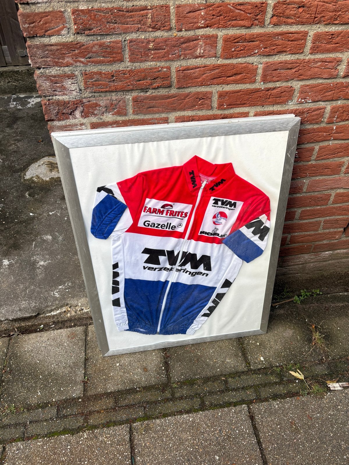TVM Gazelle Farm Frites Wielershirt Ingelijst, Ophalen, Zo goed als nieuw, Helm