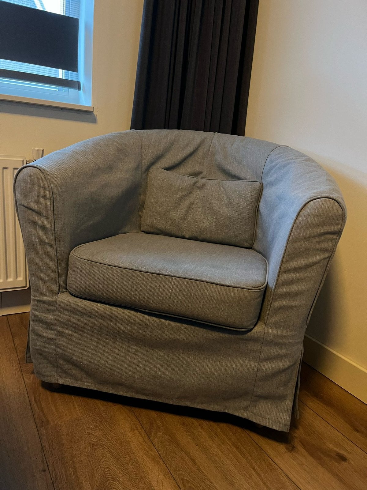 Lichtgrijze fauteuil Tullsta, Huis en Inrichting, Fauteuils, Ophalen, Zo goed als nieuw, 75 tot 100 cm, 50 tot 75 cm