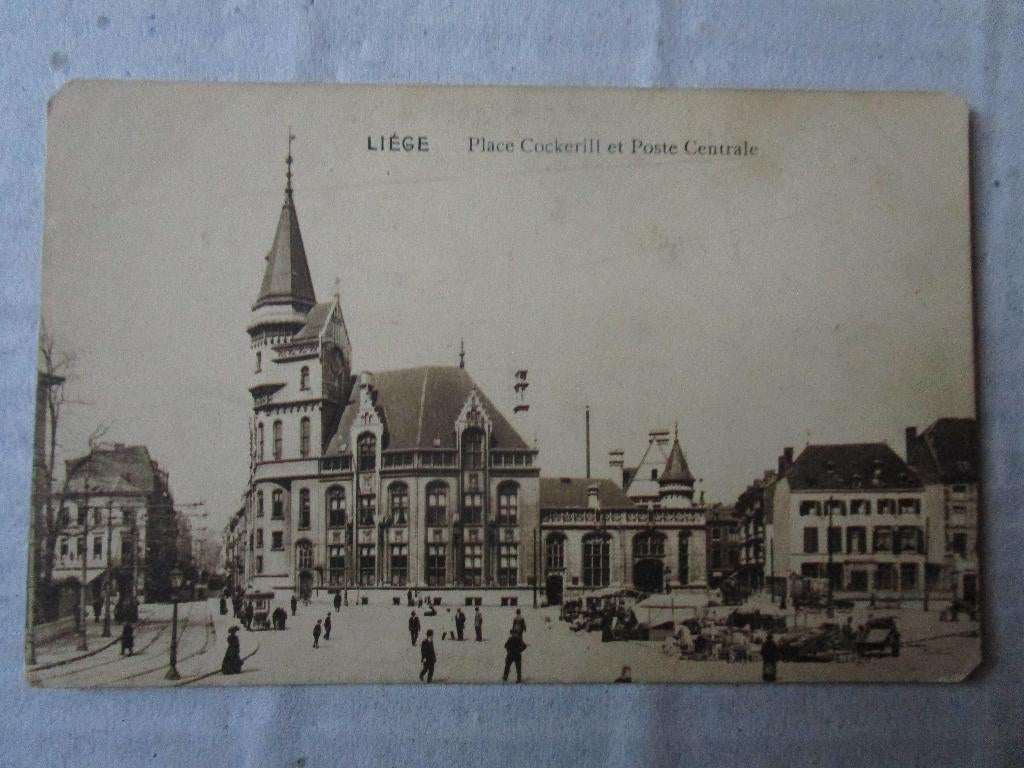 Ansichtkaart Liége - Place Cockerill et Poste Centrale, Verzenden, Voor 1920, Ongelopen, België en Luxemburg