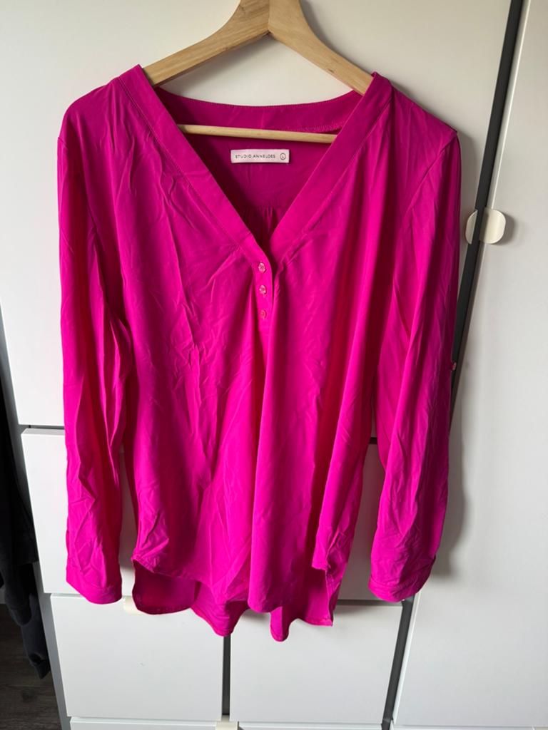 Studio Anneloes Fuchsia Blouse Maat L, Kleding | Dames, Blouses en Tunieken, Ophalen of Verzenden, Zo goed als nieuw, Maat 42/44 (L)