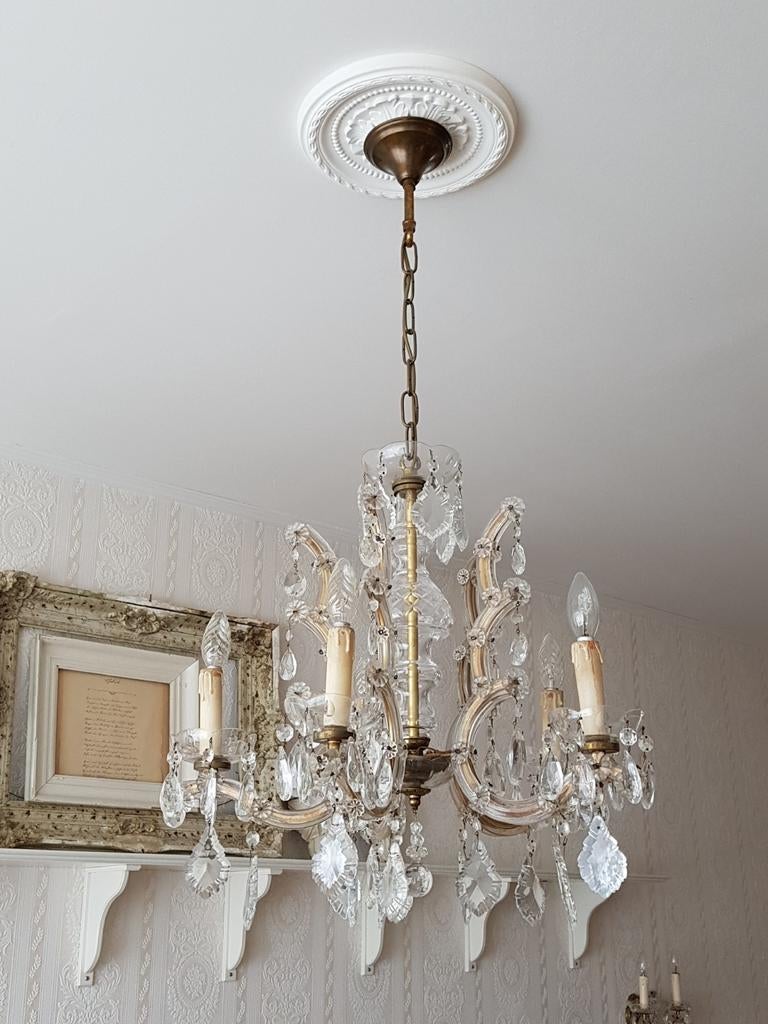 Antieke Marie Therese kristallen kroonluchter., Antiek en Kunst, Antiek | Lampen, Ophalen