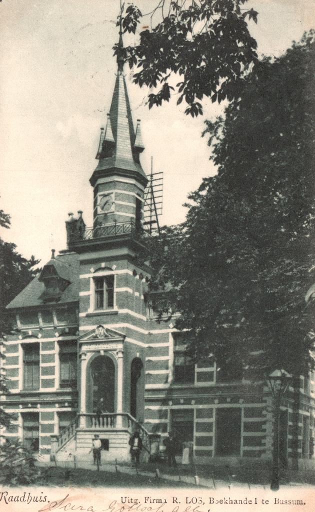 Raadhuis, Bussum (1900) 127911, Verzamelen, Ansichtkaarten | Nederland, Gelopen, Noord-Holland, Voor 1920, Ophalen of Verzenden