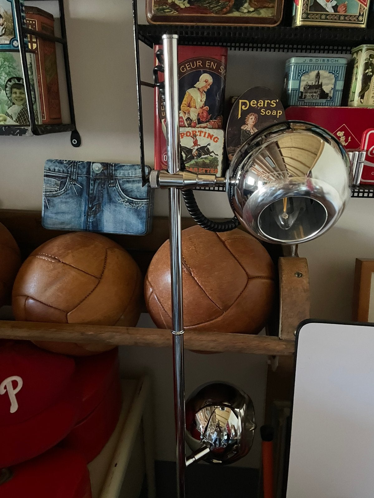 Vintage bollamp, Ophalen, Gebruikt, 100 tot 150 cm, Vintage
