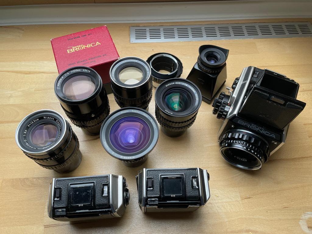 Bronica EC-TL set, Audio, Tv en Foto, Fotocamera's Analoog, Ophalen of Verzenden, Gebruikt, Spiegelreflex, Overige Merken