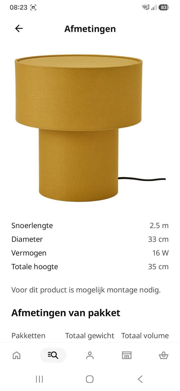Ikea Stockholm 2025 tafellamp - okergeel, Ophalen, IKEA
