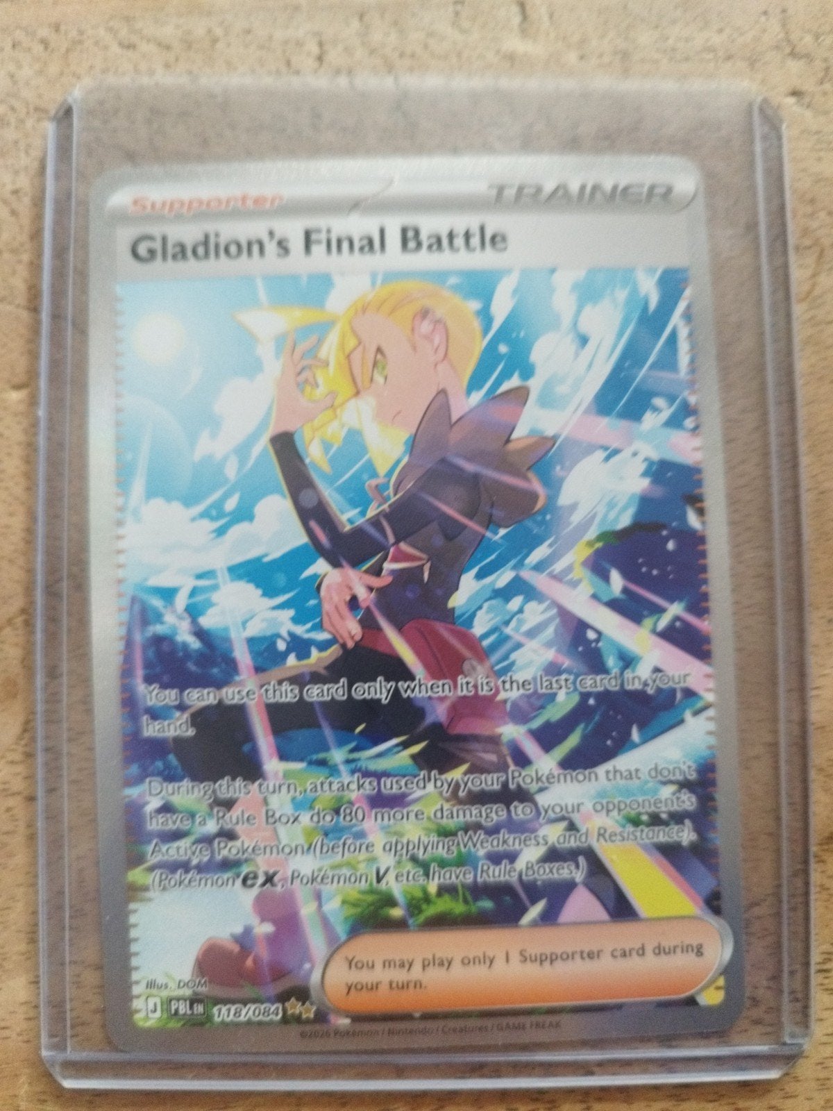 Pokémon TCG: Gladion's Final Battle Supporter Kaart, Ophalen of Verzenden, Zo goed als nieuw, Losse kaart