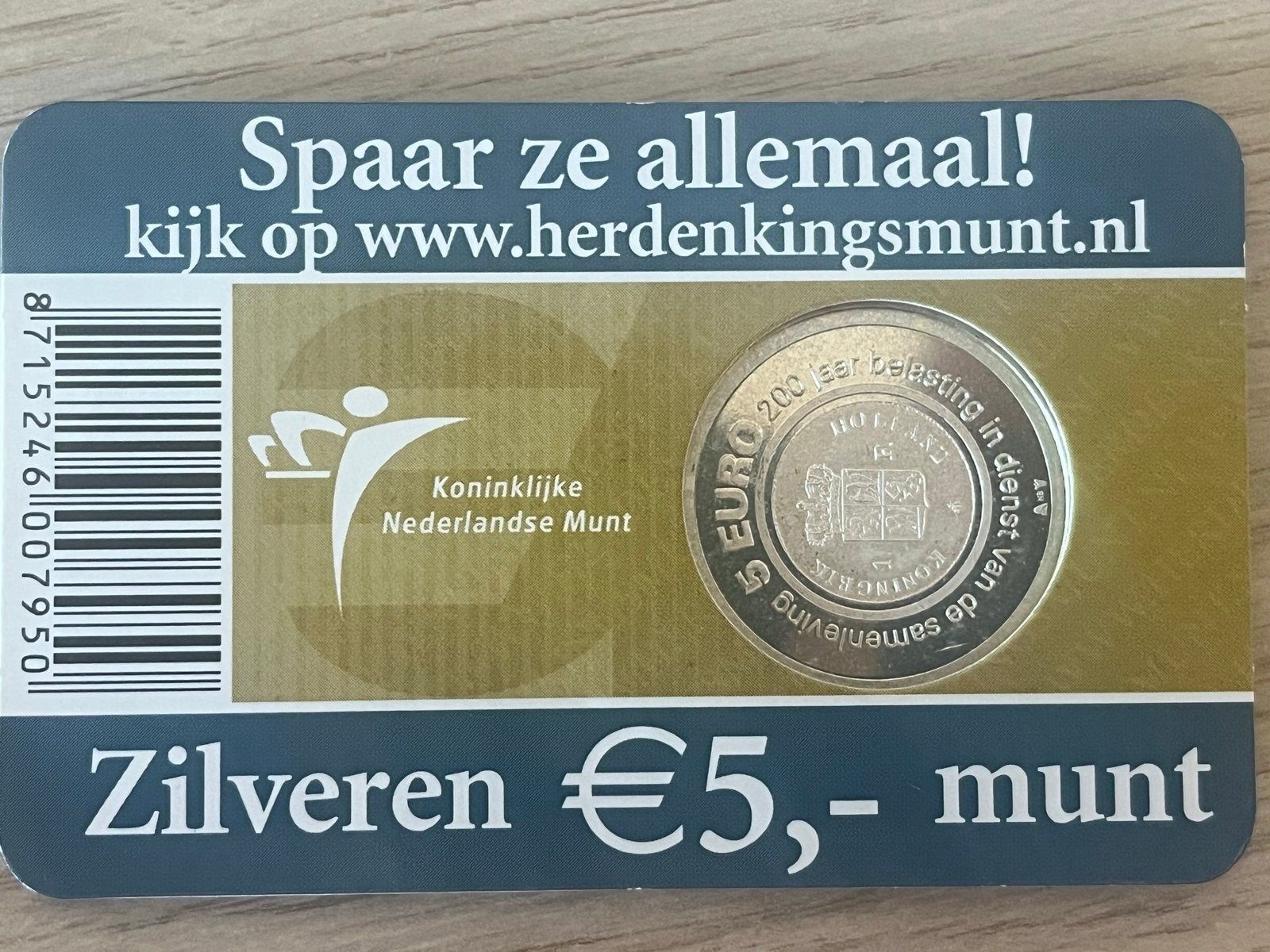 Zilveren 5 Euro munt '200 jaar Belastingdienst' 2006, Postzegels en Munten, Munten | Nederland, Koningin Beatrix, Zilver, Euro's