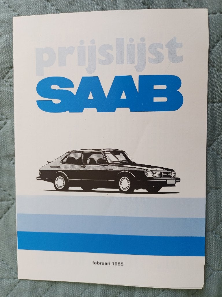 Saab 1985 prijslijst, Ophalen of Verzenden, Zo goed als nieuw, Overige merken
