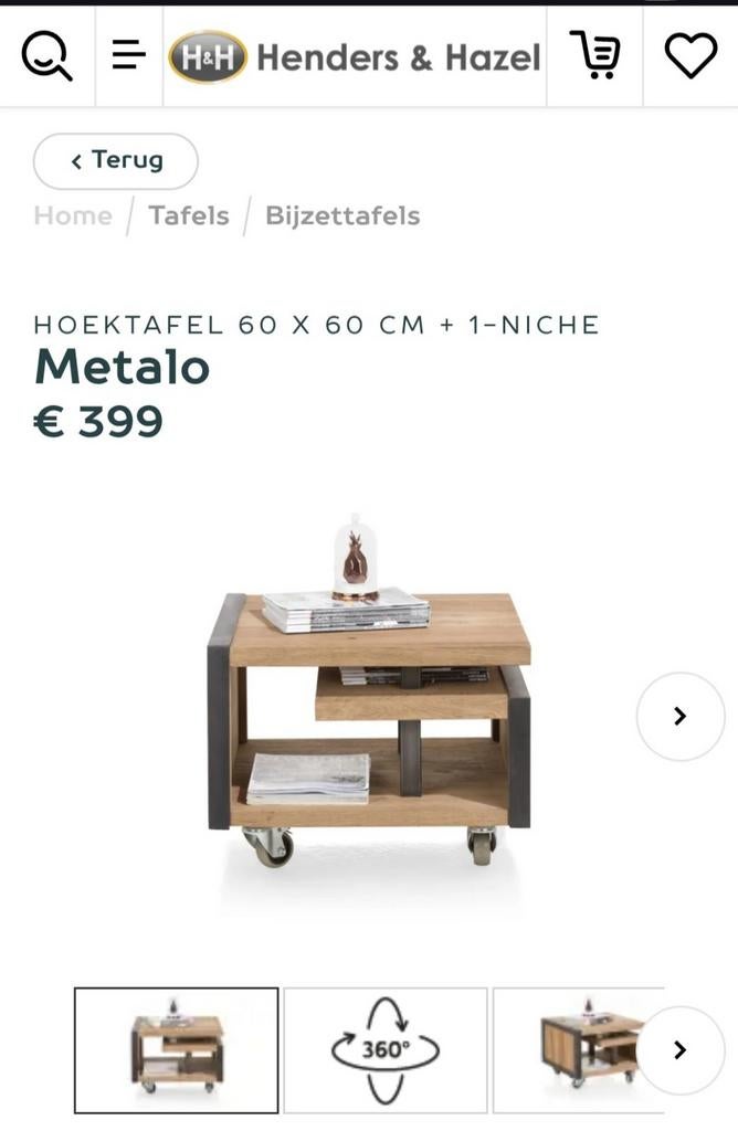 Henders & Hazel salon tafel, Huis en Inrichting, Tafels | Salontafels, Ophalen, 50 tot 100 cm, Vierkant, 50 tot 100 cm