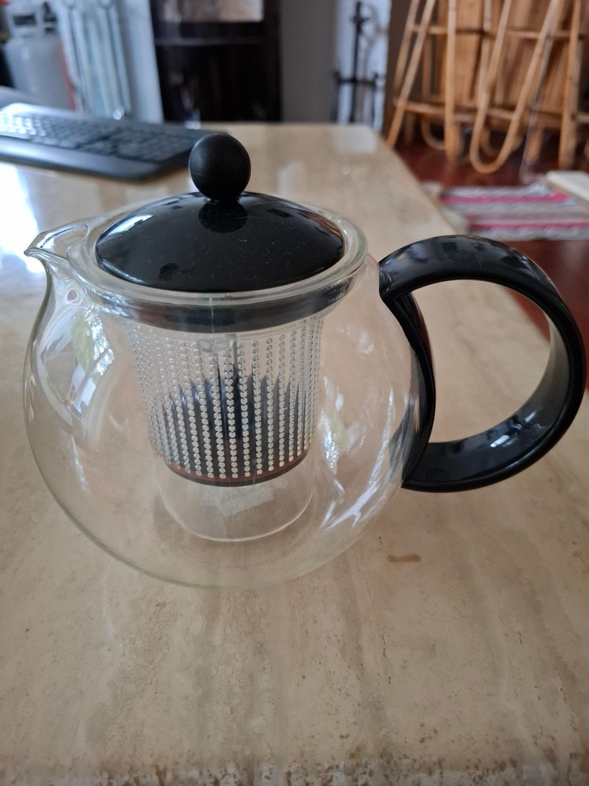 Bodum Assam theepot met filter, Theepot/fluitketel, Glas, Bodum, Ophalen of Verzenden