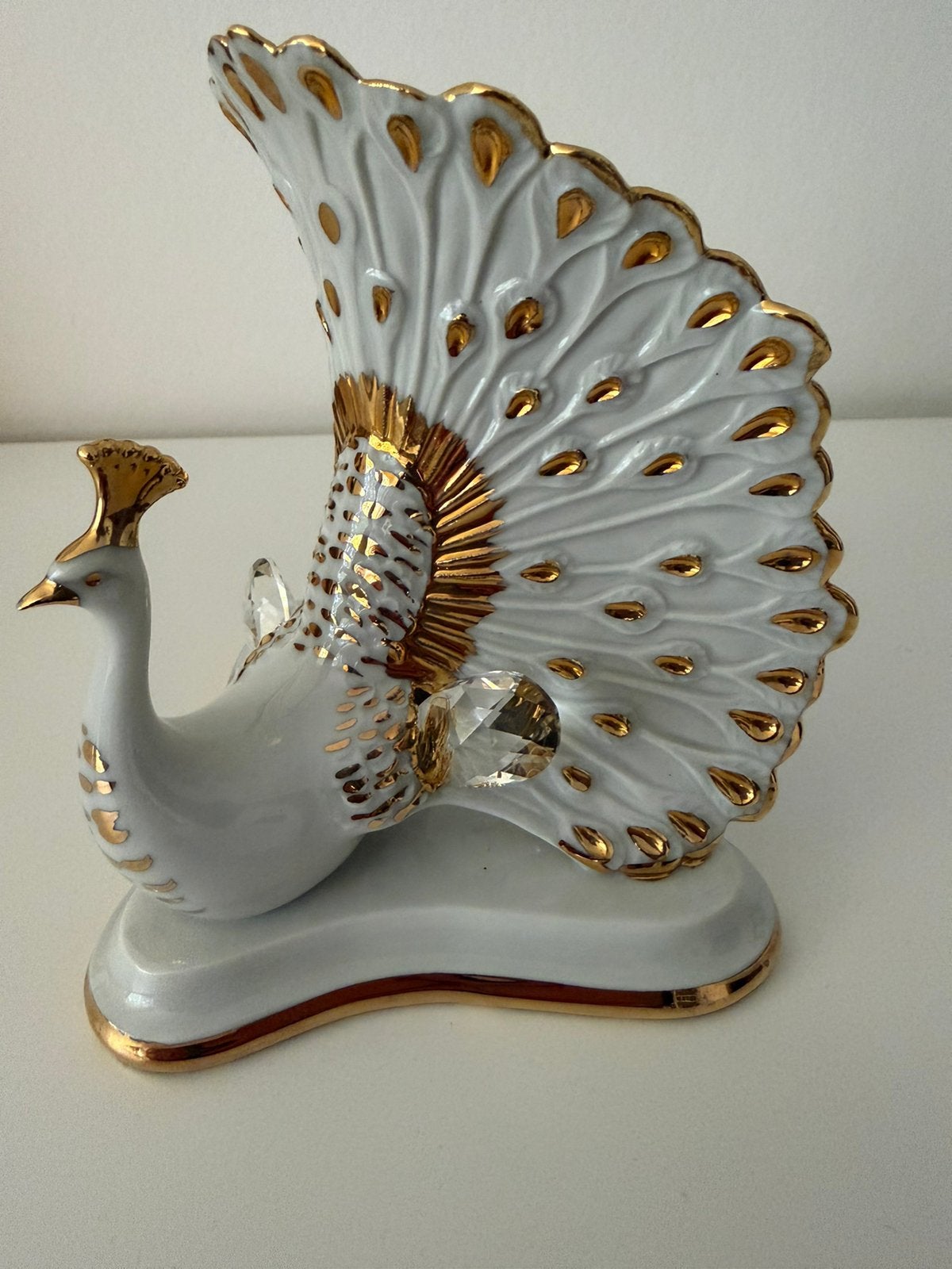 Capodimonte porseleinen pauw – Swarovski – topstaat, Verzenden