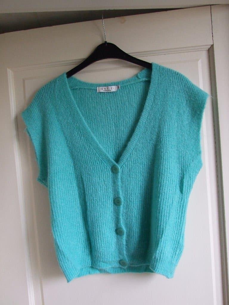 Enjoy nieuw aqua groen vest zonder mouw 40, Kleding | Dames, Truien en Vesten, Maat 38/40 (M), Enjoy, Nieuw, Ophalen of Verzenden