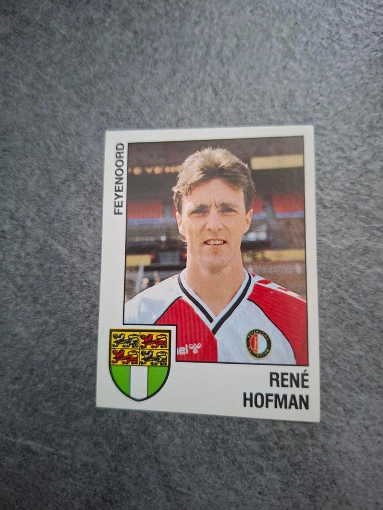 Panini sticker Voetbal 89. Speler Rene Hofman Feyenoord., Verzenden, Zo goed als nieuw, Sticker