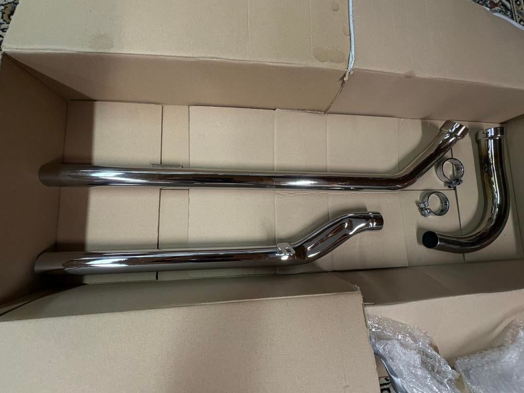 Paughco shotgun dragpipes voor Panhead, Ophalen of Verzenden, Nieuw