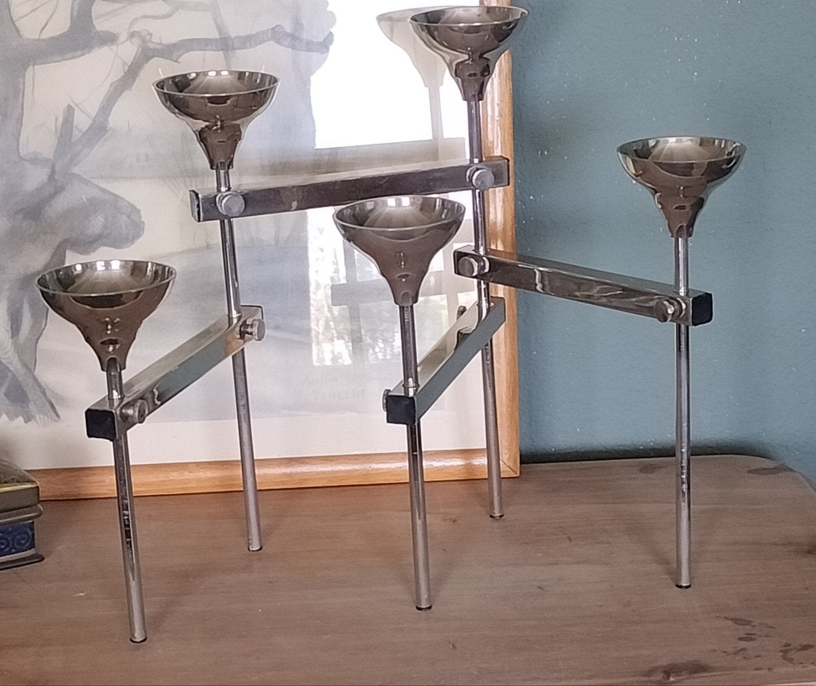 kandelaar vintage jaren 60 modulair ikea chroom, Ophalen of Verzenden