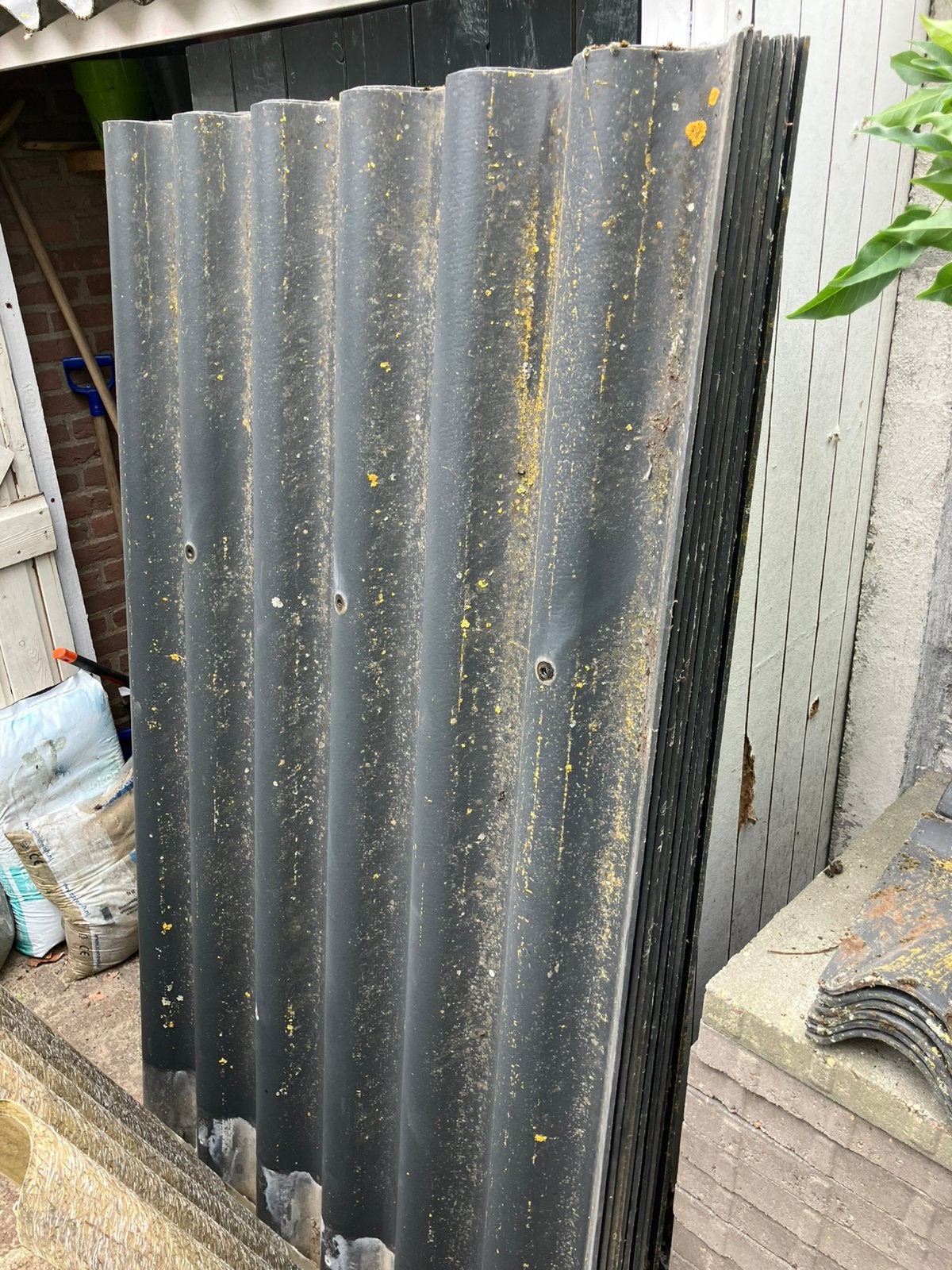 Golfplaten - vezelcement - plus nokstukken, Ophalen, Gebruikt, Zwart, 15 m² of meer