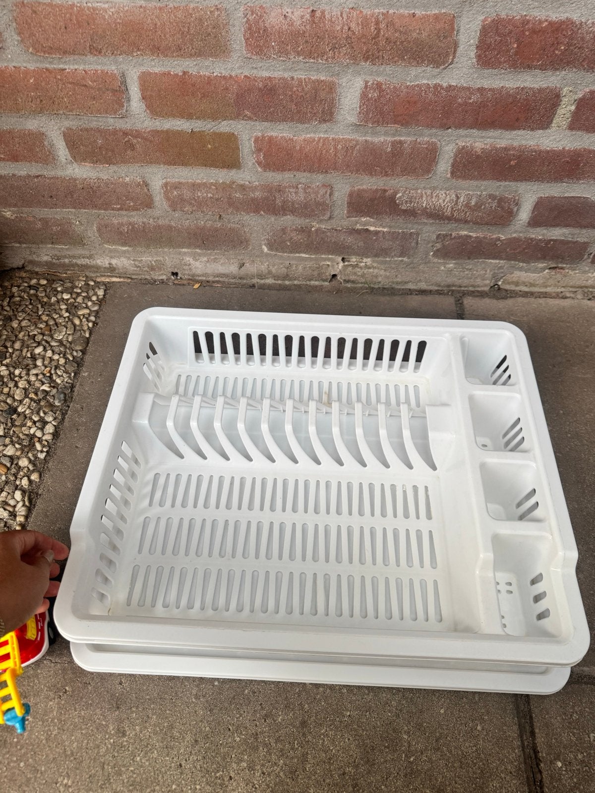 Witte afwasmand met lekbak, Gebruikt, Bordenrek, Kunststof, Ophalen of Verzenden