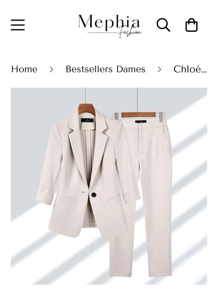 Nieuw broekpak maat 38 beige, Ophalen of Verzenden, Nieuw, Maat 38/40 (M), Kostuum of Pak