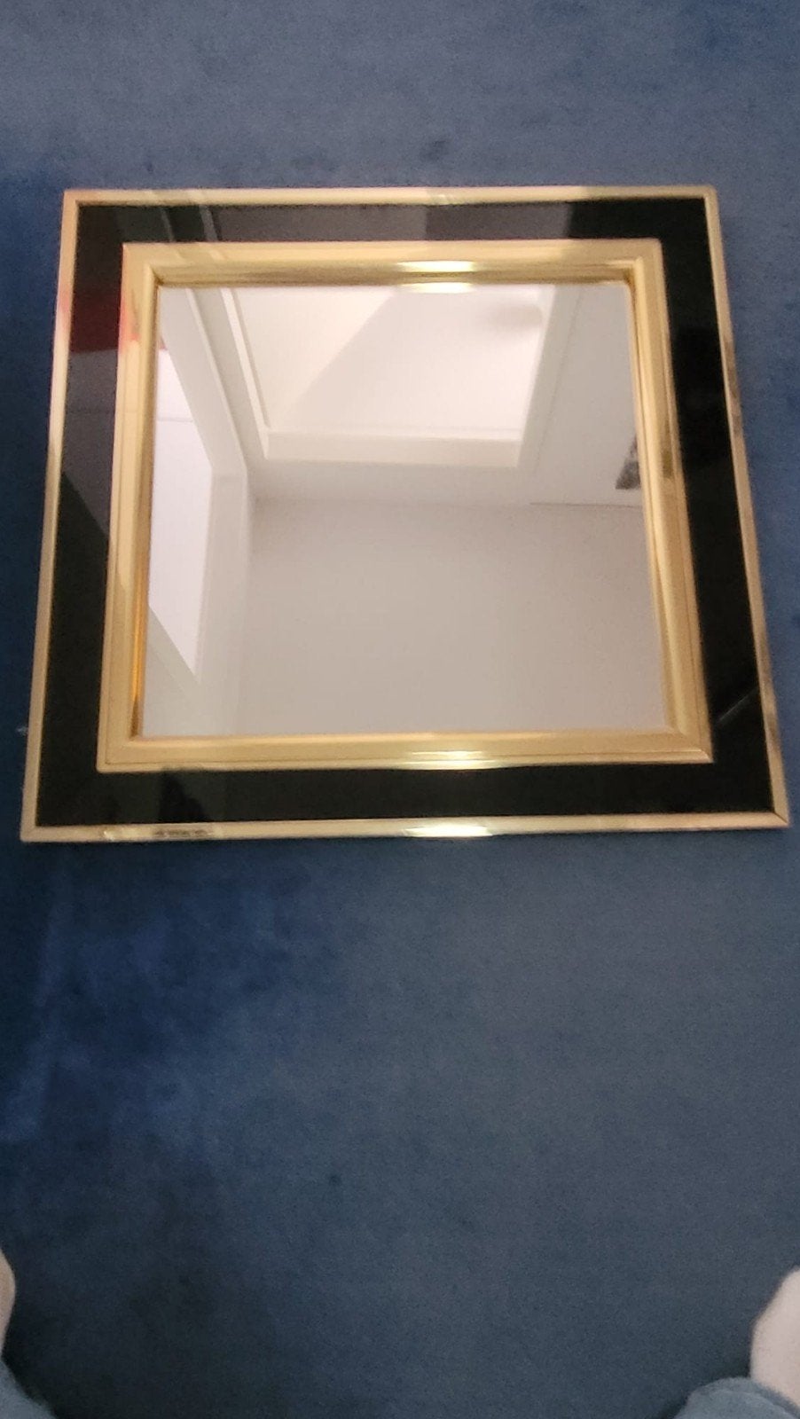 Stijlvolle spiegel goud/zwart 80x80 cm, Huis en Inrichting, Ophalen, Zo goed als nieuw, Vierkant, Minder dan 100 cm