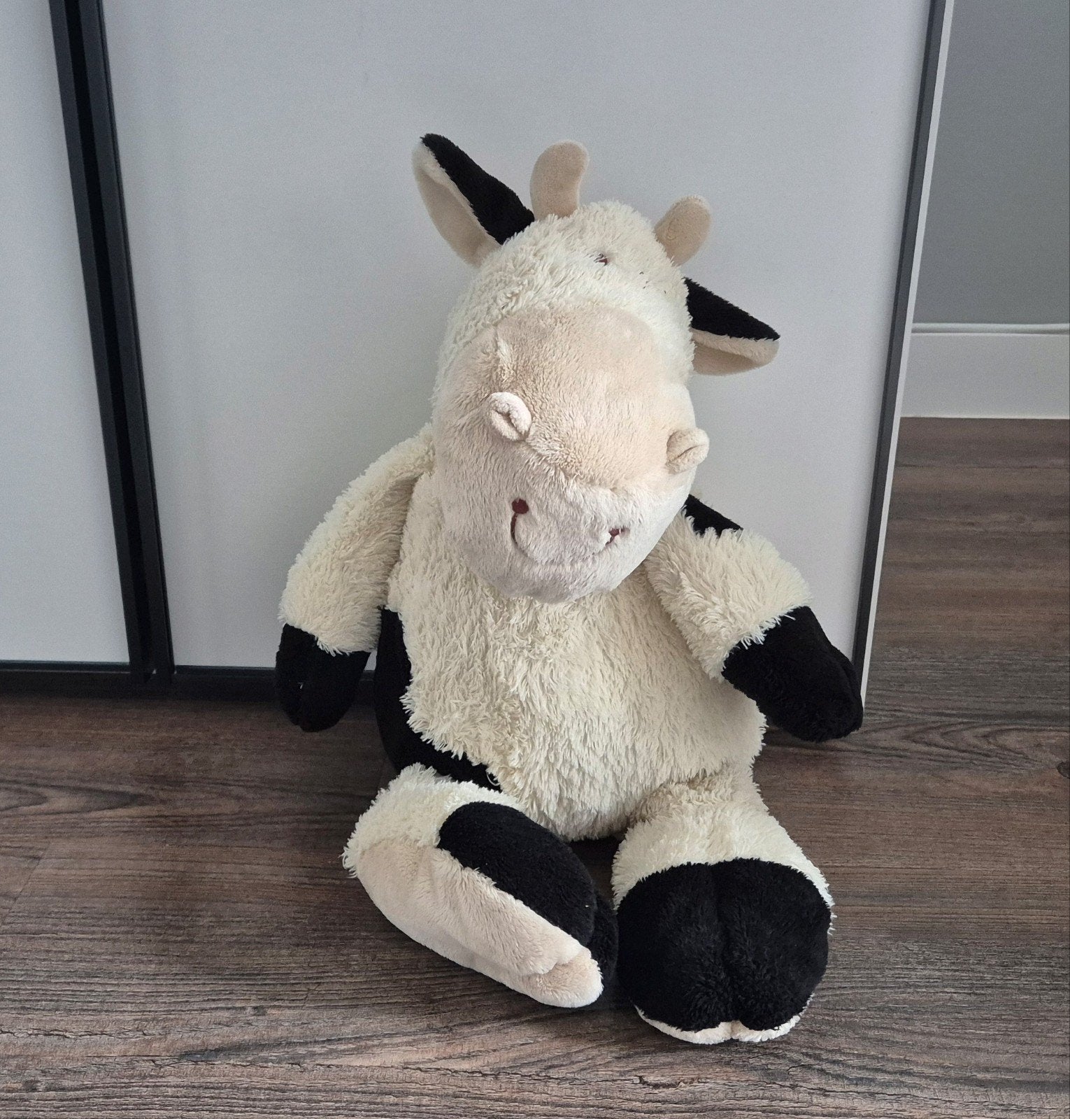 happy horse knuffelkoe crème met zwart 54cm, Happy Horse, Ophalen of Verzenden, Zo goed als nieuw, Middelgroot (20 tot 80 cm)