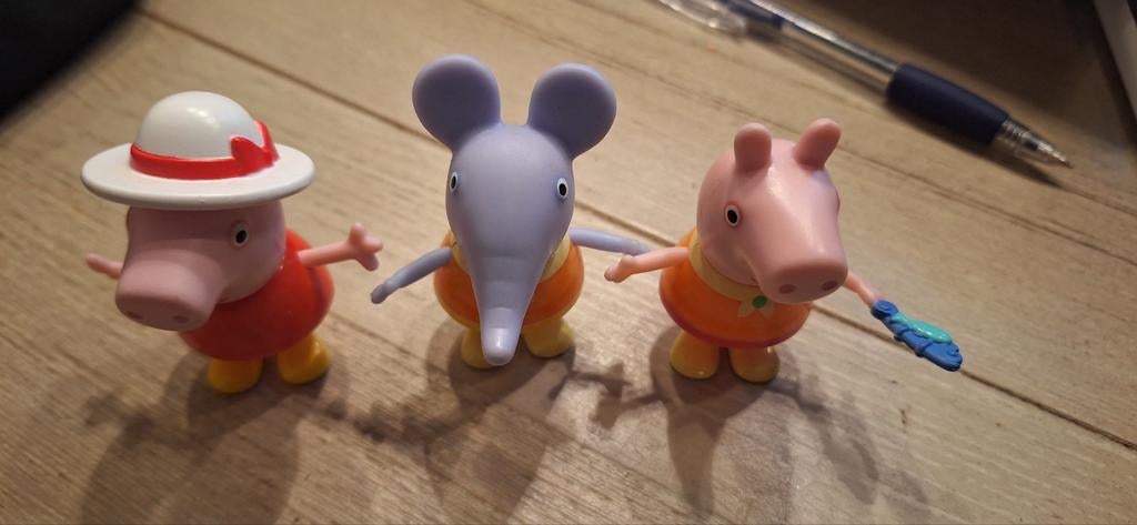 Peppa pig poppetjes set/3, ., Ophalen of Verzenden, Zo goed als nieuw, .