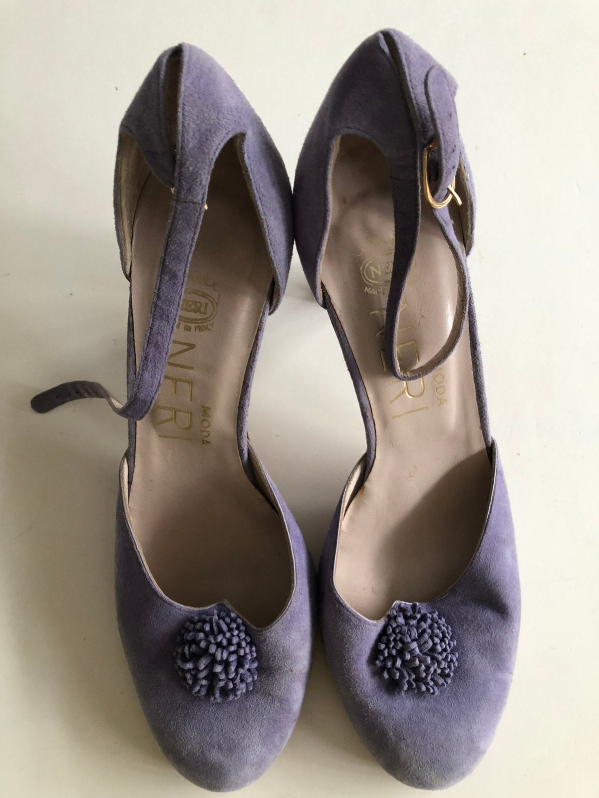 Te koop: mooie leren schoenen, paars, lila, 39, Ophalen of Verzenden