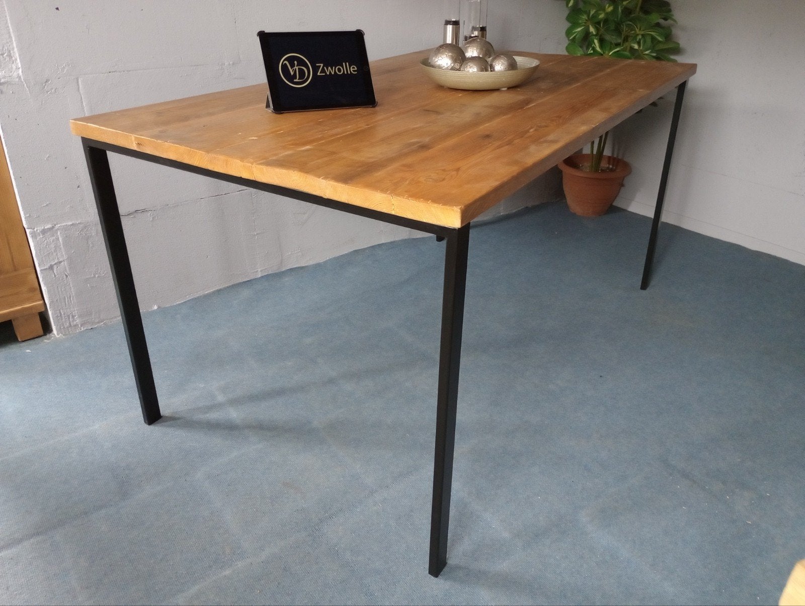 VD Zwolle - WINKEL: Eettafel NIEUW industrieel Mango-look, Ophalen of Verzenden, Nieuw, Industrieel mango
