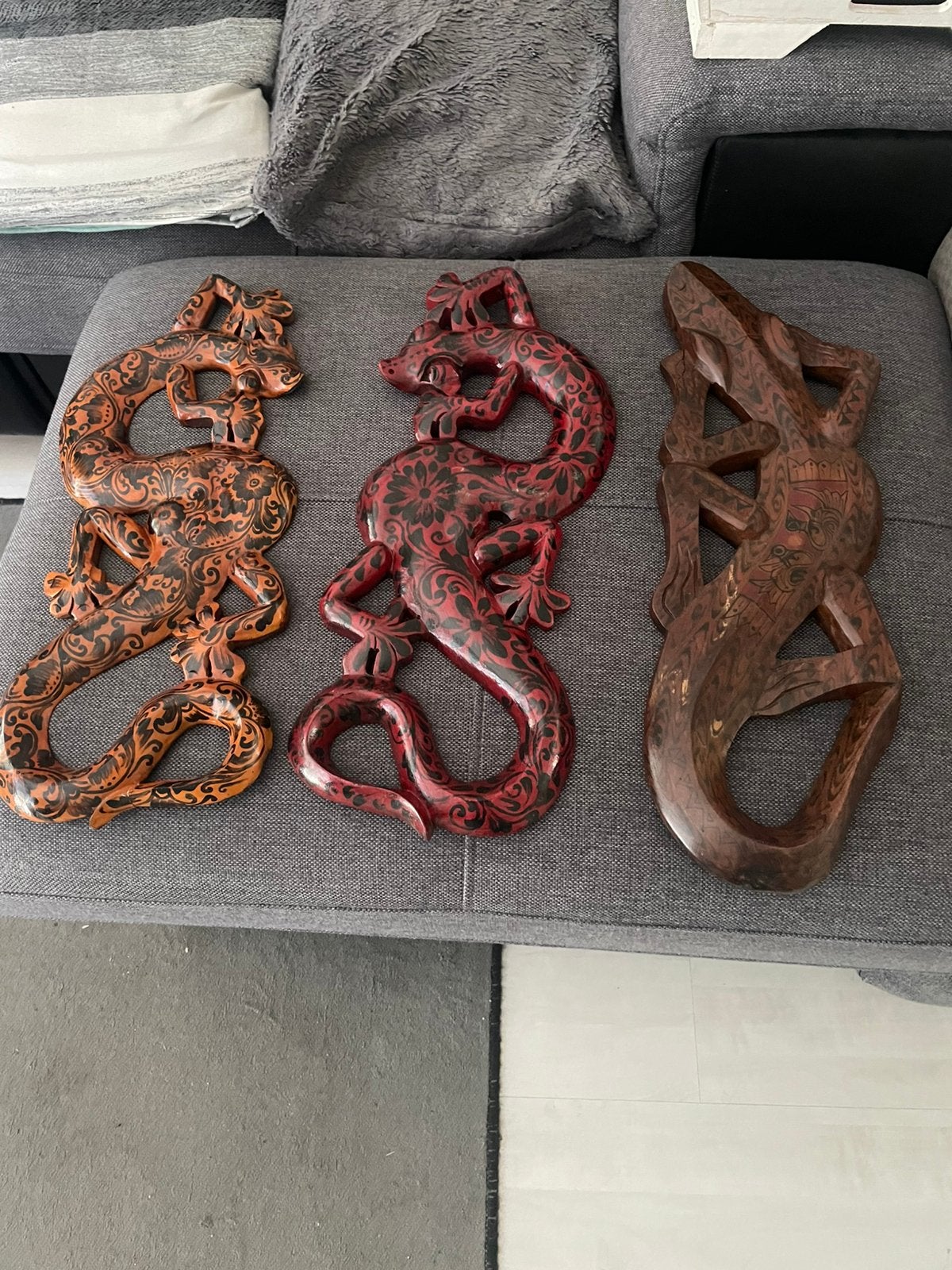 Indonesische houtsnijwerk Salamander, Antiek en Kunst, Kunst | Beelden en Houtsnijwerken, Overige onderwerpen, Houtsnijwerk, Ophalen of Verzenden