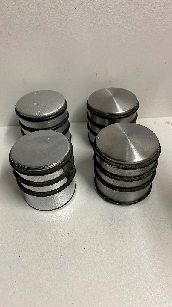 Set van 4 RVS Deurstoppers met Rubberen Ring, Huis en Inrichting, Woonaccessoires | Deurstoppers, Binnen, Gebruikt, Ophalen of Verzenden
