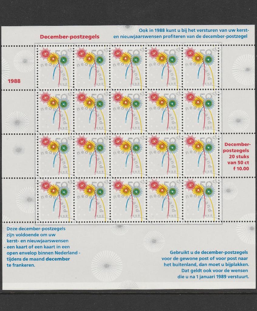Decemberzegels 1988, Postzegels en Munten, Postzegels | Nederland, Verzenden, Na 1940, Postfris