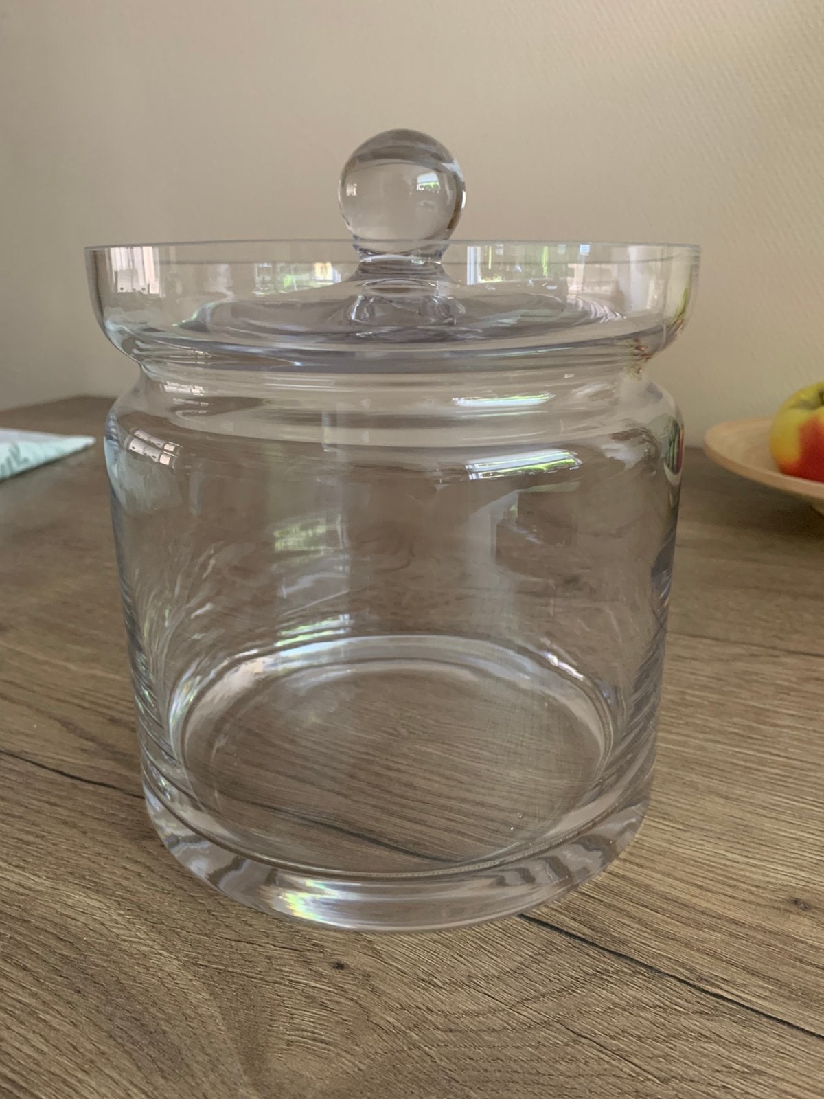 Leuke glazen pot met deksel, Gratis ophalen, Glas, Ophalen, Zo goed als nieuw, 18 cm