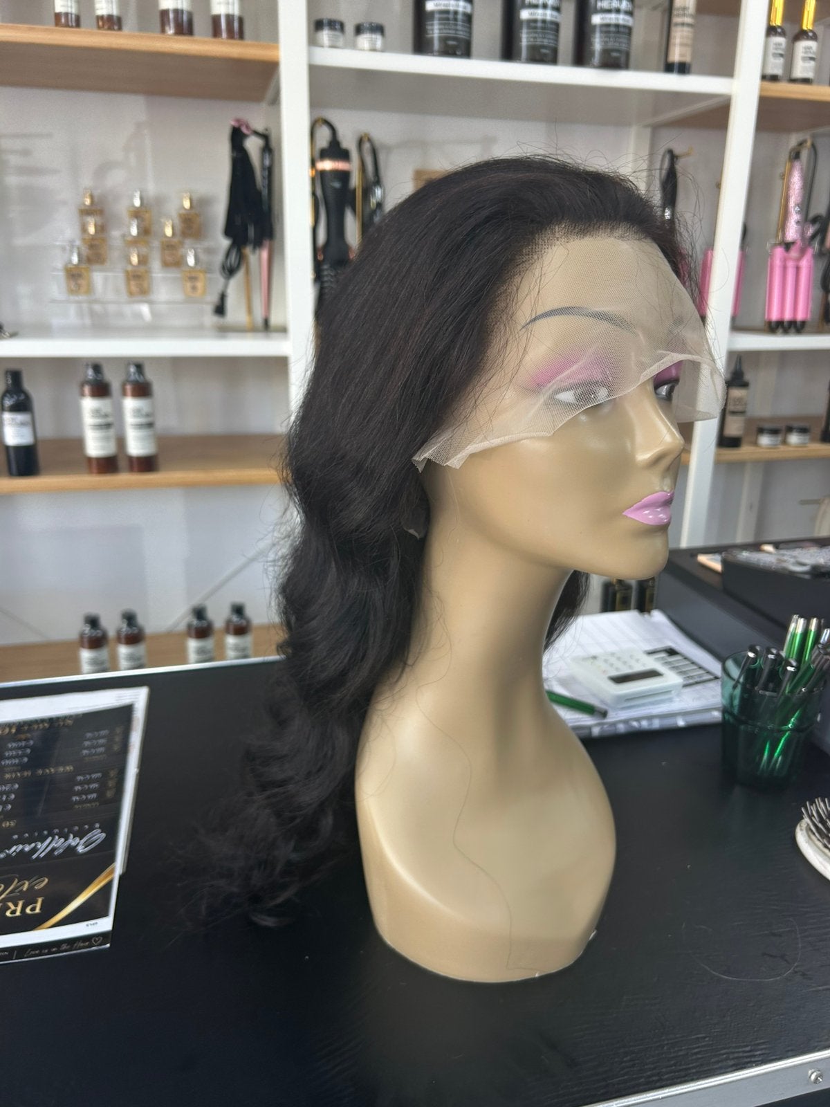 Echthaar Pruik donkerbruin human haar lace wig Opruiming !!, Ophalen of Verzenden, Nieuw, Pruik of Haarverlenging