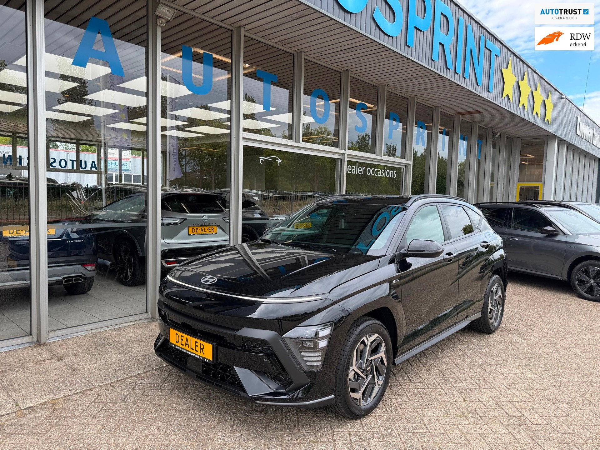 Hyundai Kona 1.6 GDI HEV N Line , APPLE CARPLAY , CAMERA, Auto's, Gebruikt, Zwart, Adaptive Cruise Control, Zwart