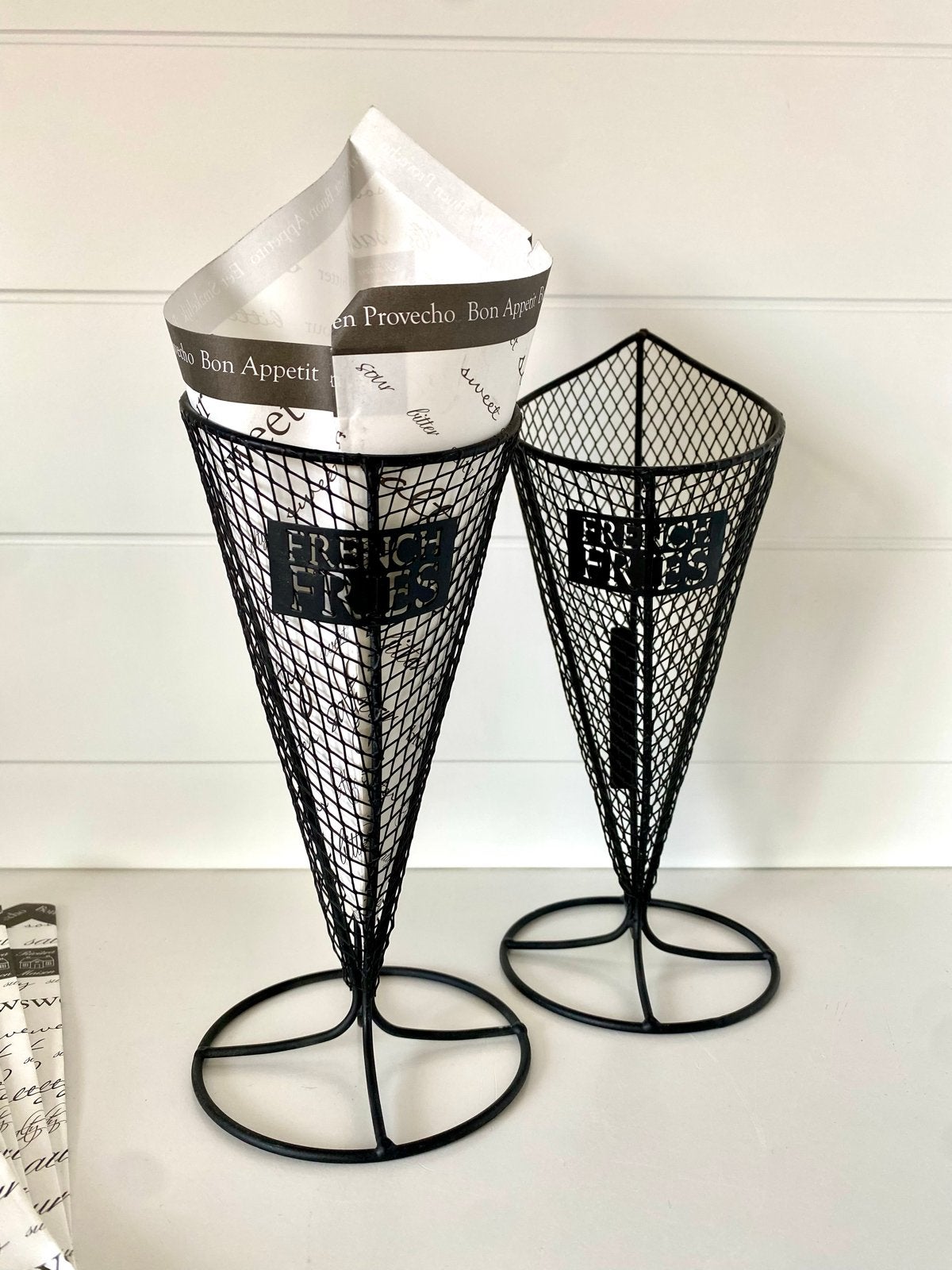Riviera Maison frietbakjes houder set van 2, Overige typen, Ophalen of Verzenden, Zo goed als nieuw, Zwart