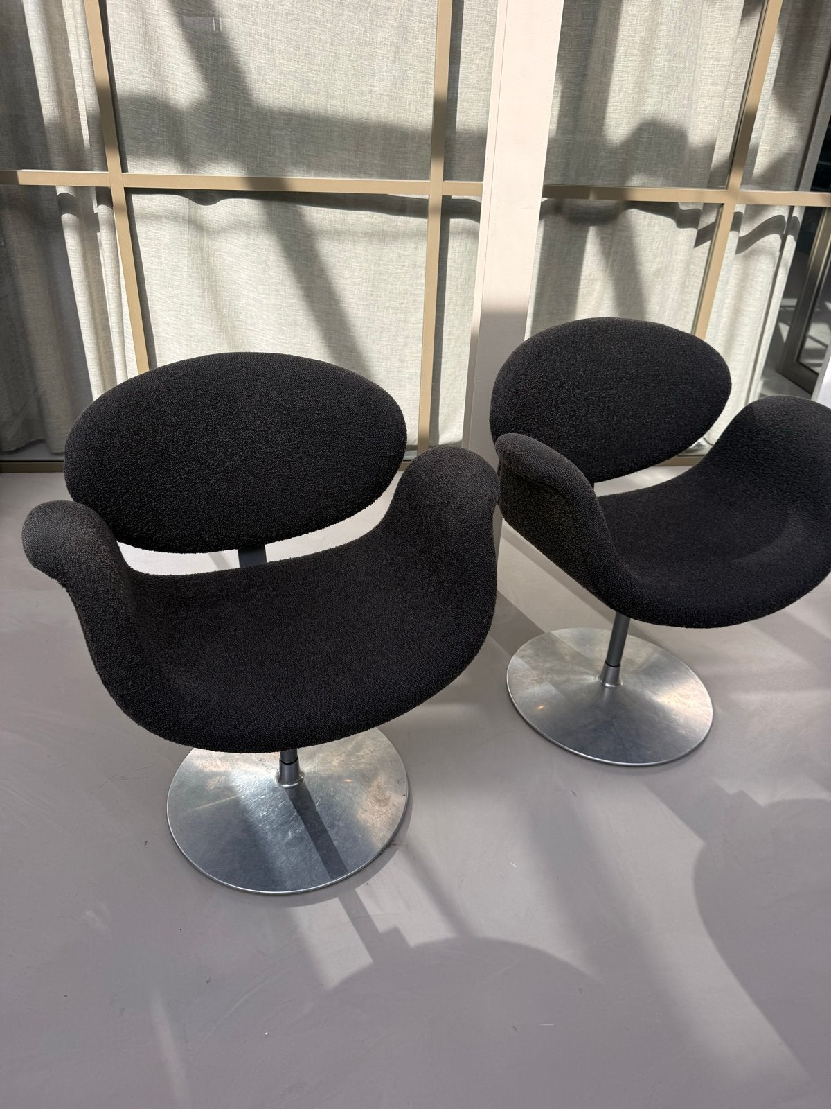 Set van 2 Little Tulip Chairs - Pierre Paulin voor Artifort, Ophalen, Gebruikt, Twee, Zwart