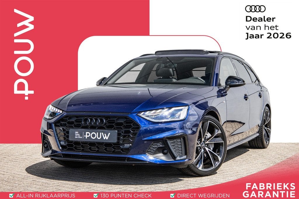 Audi A4 Avant 40 TFSI 204pk S Edition Competition | Panorama, Auto's, Audi, Gebruikt, 4 cilinders, 1984 cc, Blauw