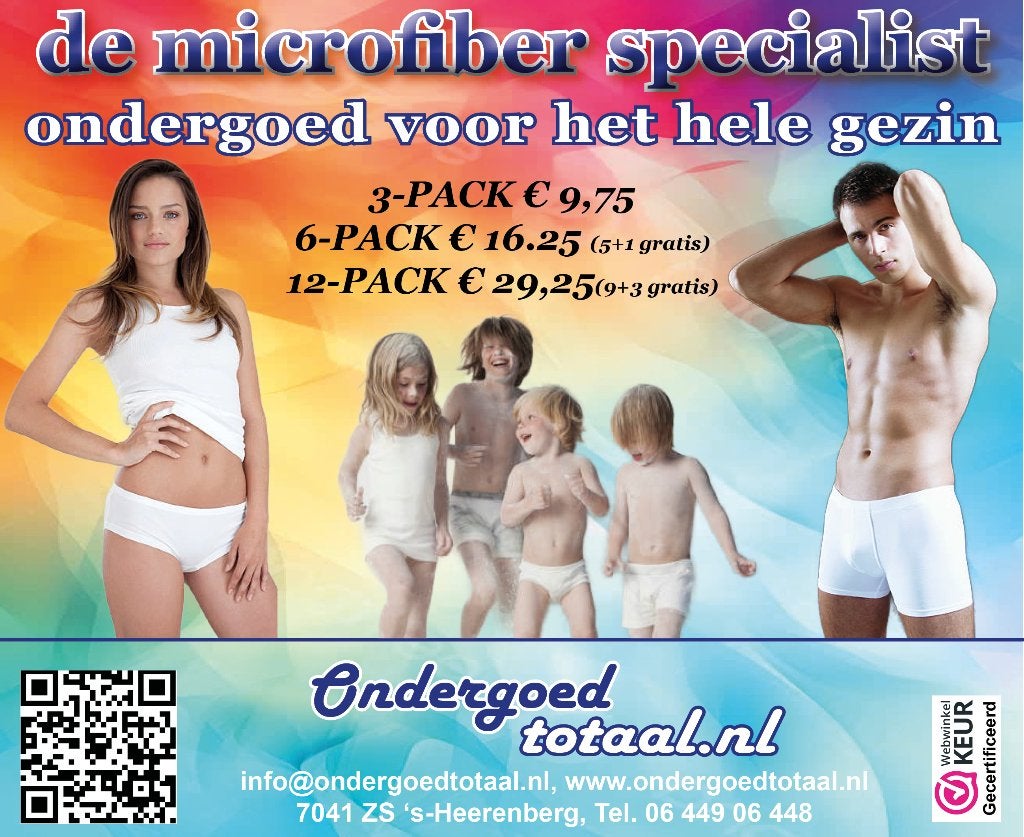 De microfiber ondergoed specialist, Verzenden, Overige kleuren, Diverse merken, Overige typen
