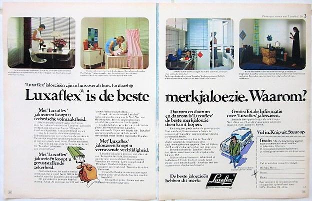 8 vintage advertenties reclames Luxaflex jaloezieen 61-69, Ophalen of Verzenden, 50 tot 100 cm, Minder dan 100 cm