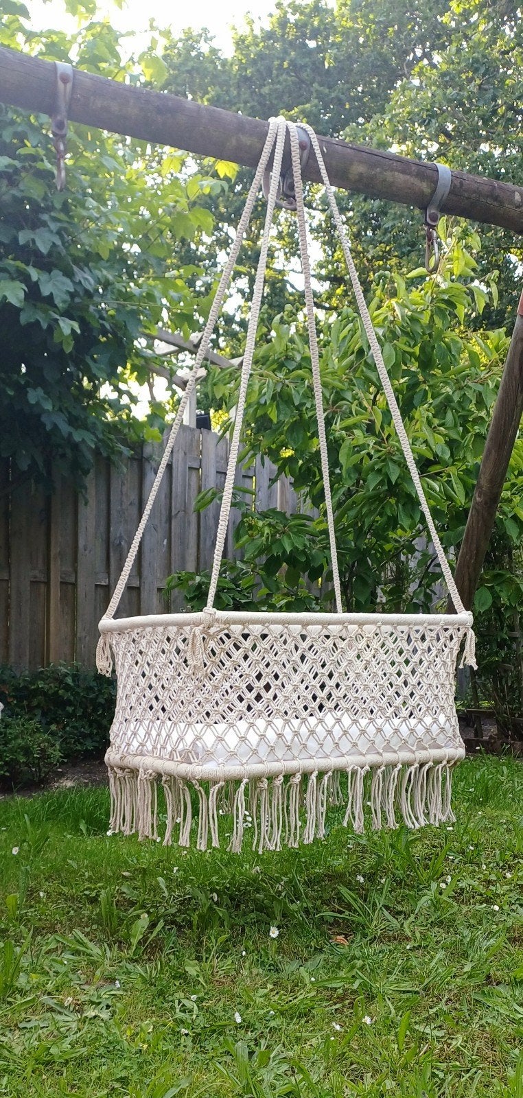 Hangend babywiegje macramé met nestje 78x50x36, Ophalen, Zo goed als nieuw, Wieg
