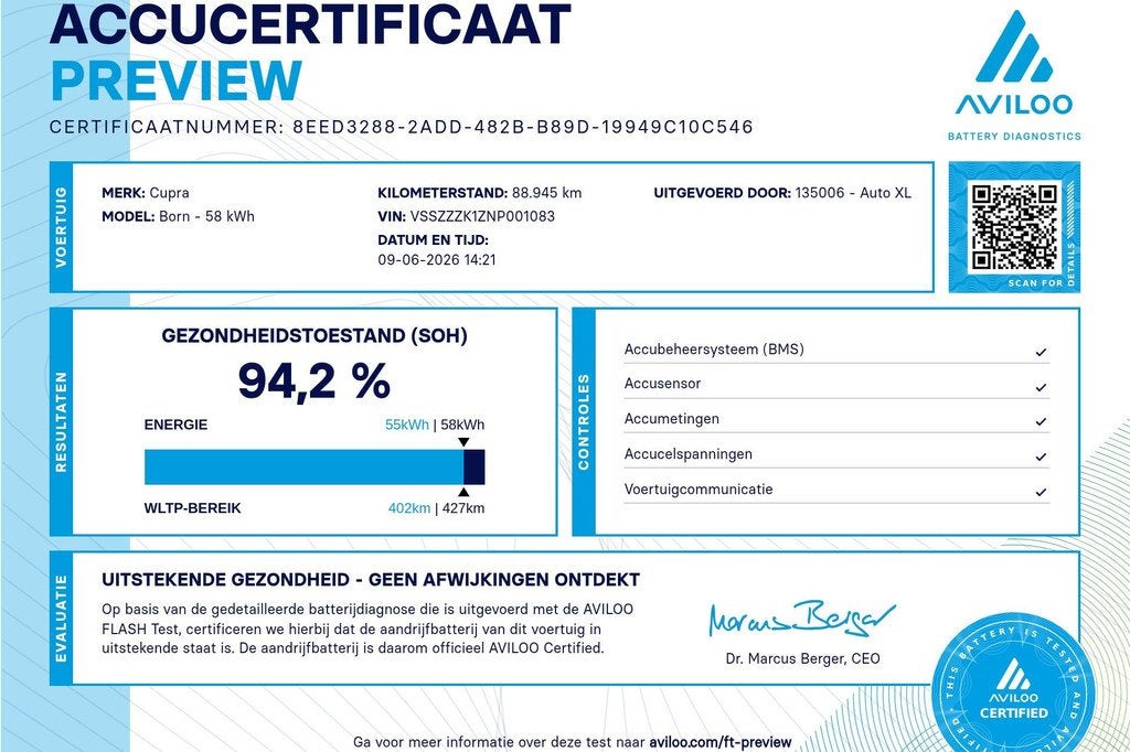 CUPRA Born Business One 62 kWh (94%SOH) Carplay Adapt. Cruis, Auto's, Automaat, Achterwielaandrijving, Gebruikt, Zwart