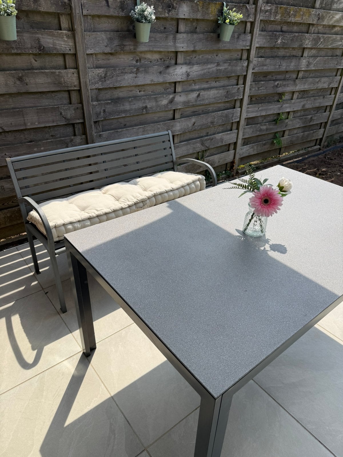 Tuintafel met bankje intratuin, Ophalen, Gebruikt, Rechthoekig
