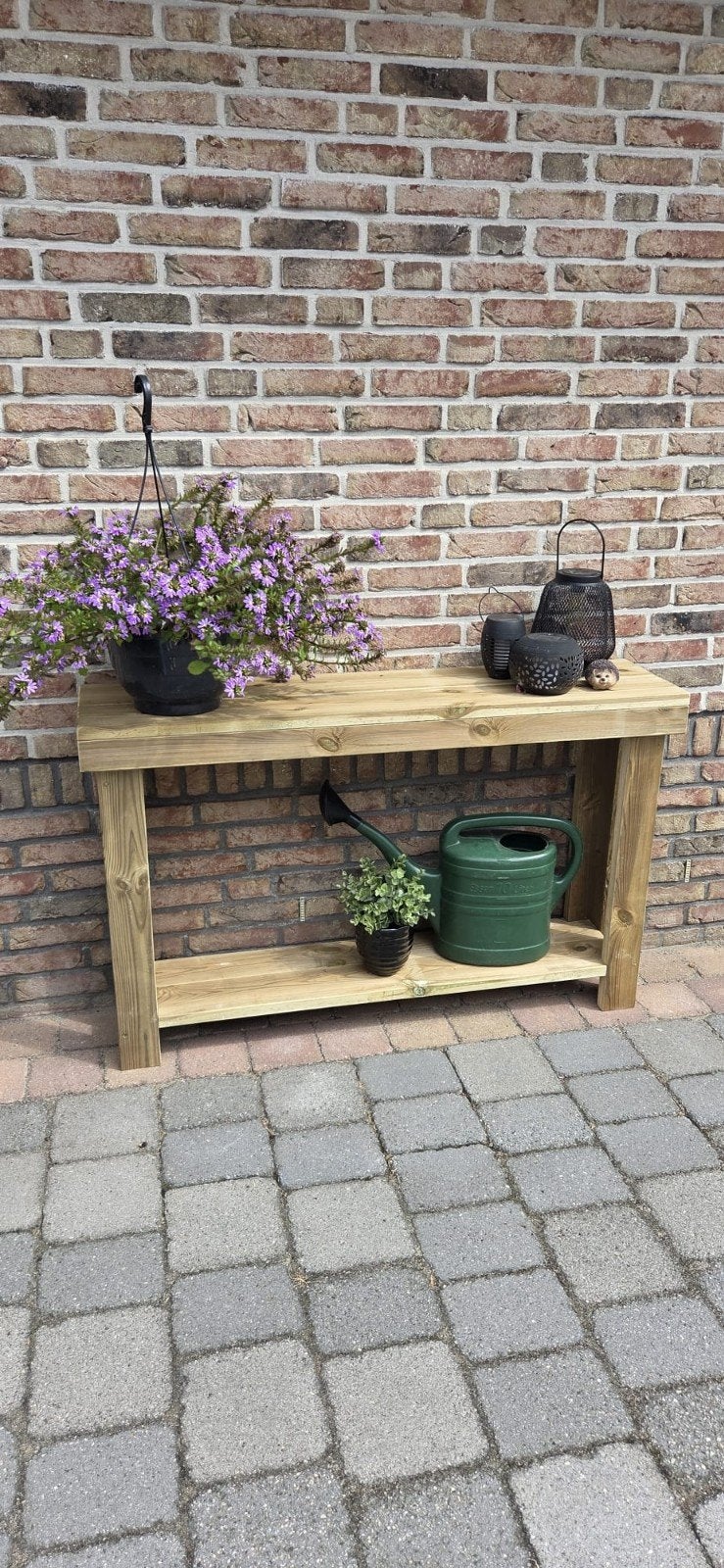 Nieuwe Sidetable/Oppottafel/Tuintafel van Geïmpregneerd Hout, Tuin en Terras, Ophalen, Nieuw, Rechthoekig, Hout