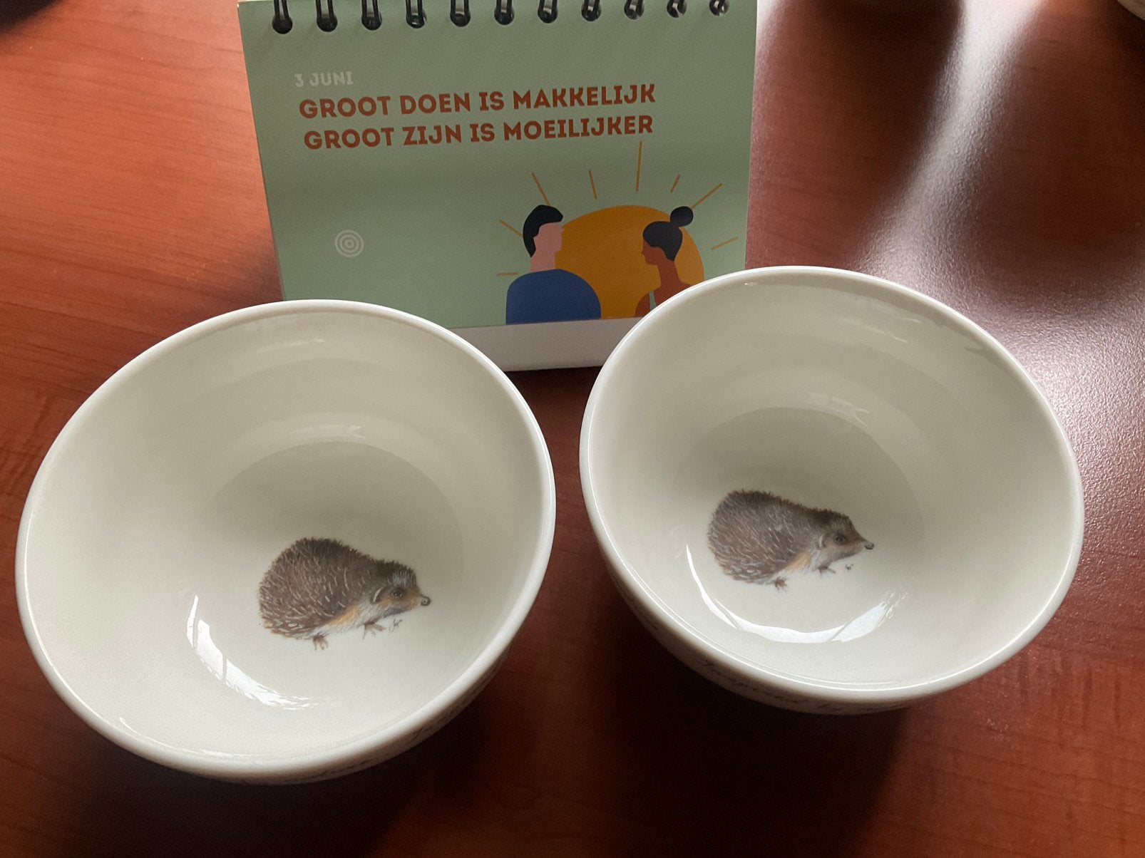 2 dessertschaaltjes JET inspired by nature /egels, Huis en Inrichting, Keuken | Servies, Ophalen of Verzenden, Zo goed als nieuw