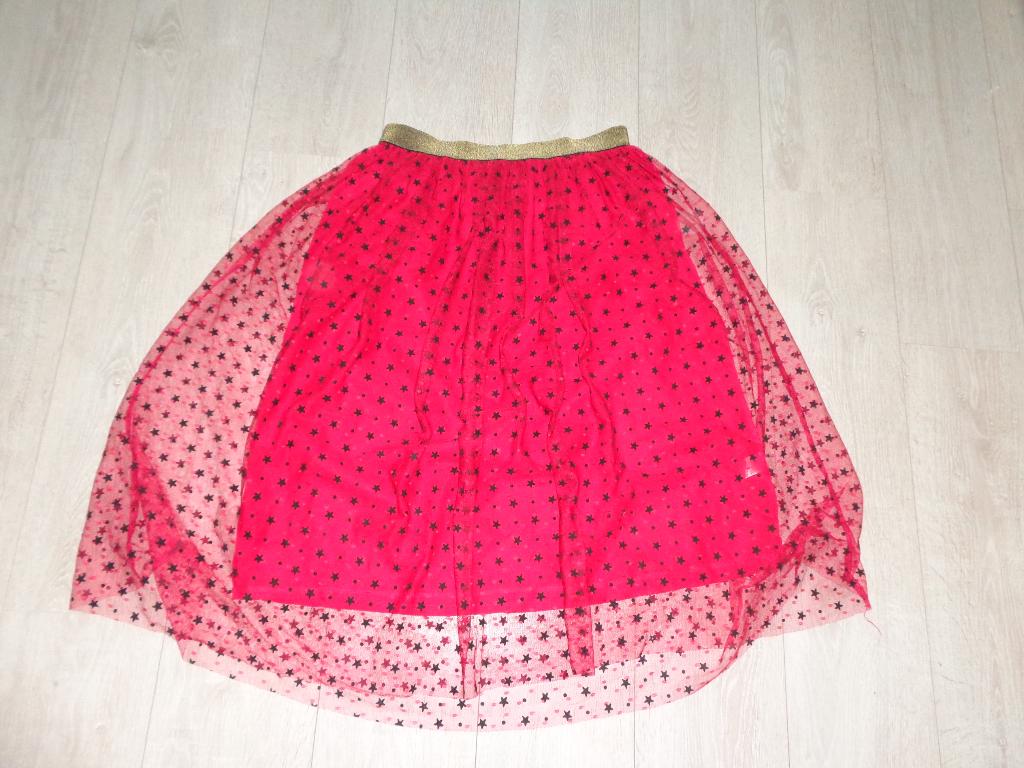 rode rok met zwarte sterren van JCL, maat M/L, Kleding | Dames, Maat 38/40 (M), Ophalen of Verzenden, Zo goed als nieuw, Boven de knie
