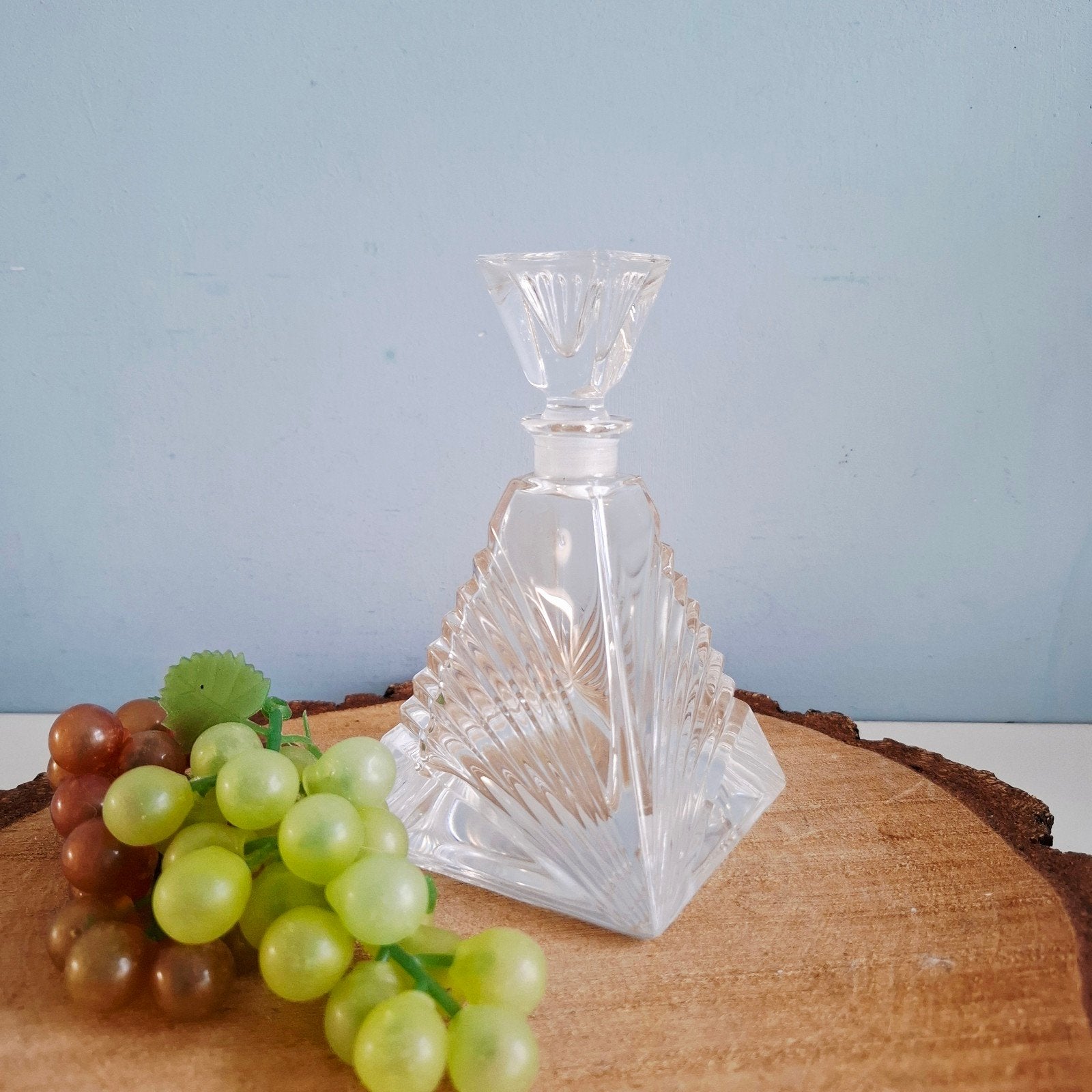 Vintage kristallen parfumfles/karaf – piramide (RCR Italy), Ophalen of Verzenden