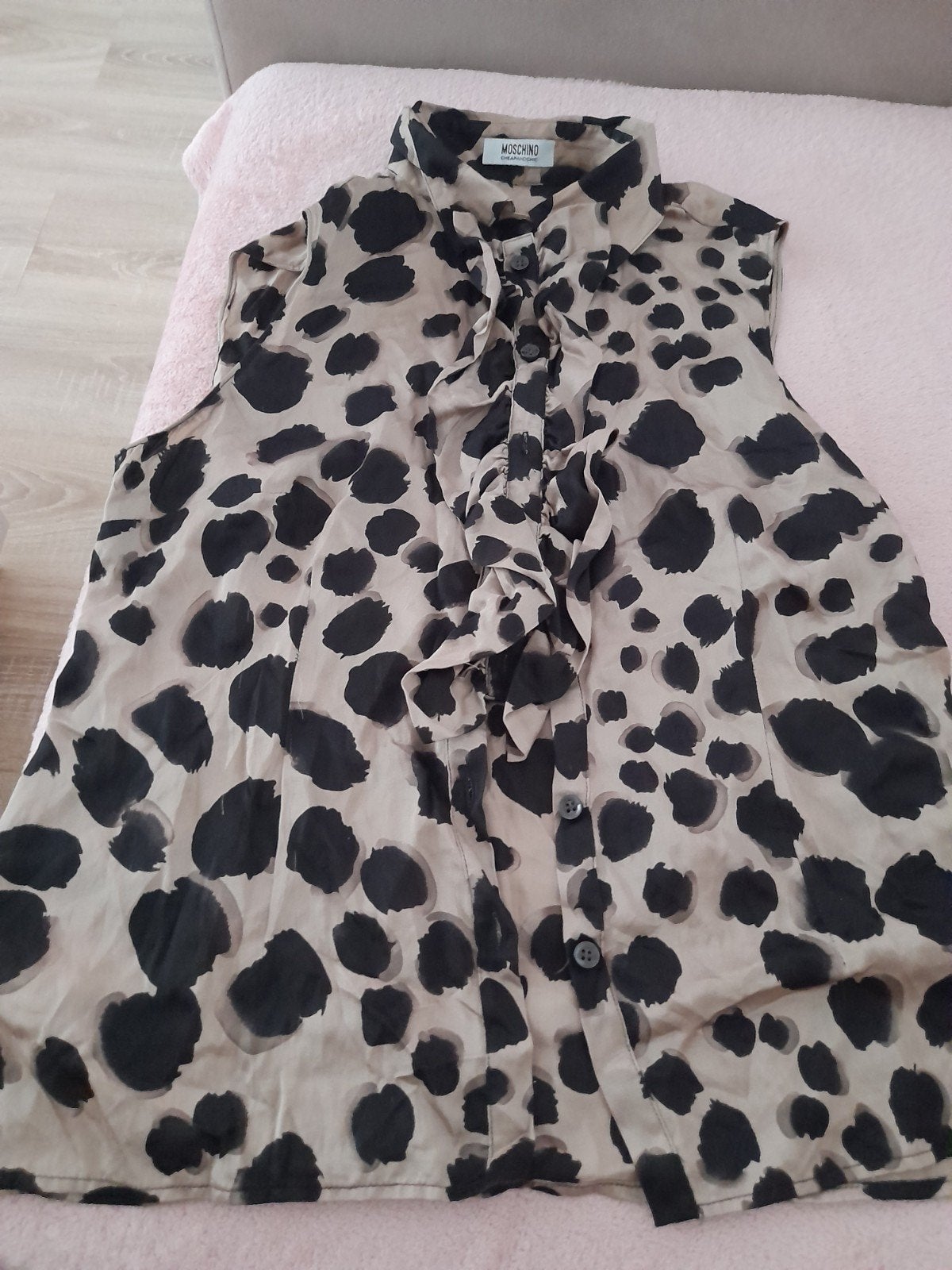 Moschino Cheap and Chic Luipaardprint Blouse, Maat 38/40 (M), Moschino Cheap and Chic, Beige, Ophalen of Verzenden