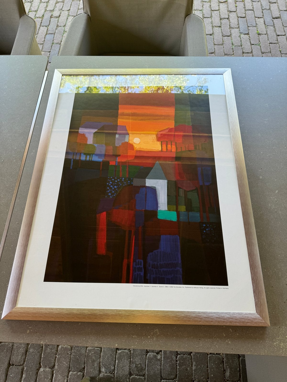 Kleurrijk Abstract Schilderij - Ton Schulten, Ophalen, Abstract, Landschap, Print
