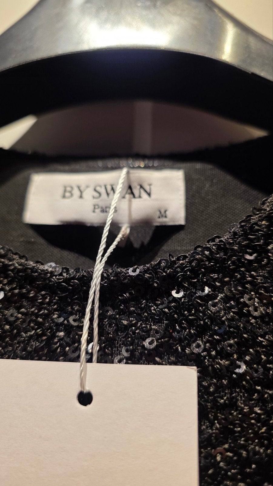 By Swan Paris Zwart Cocktailjurkje Pailletten - Maat M, Kleding | Dames, Maat 38/40 (M), Zwart, Nieuw, Ophalen of Verzenden