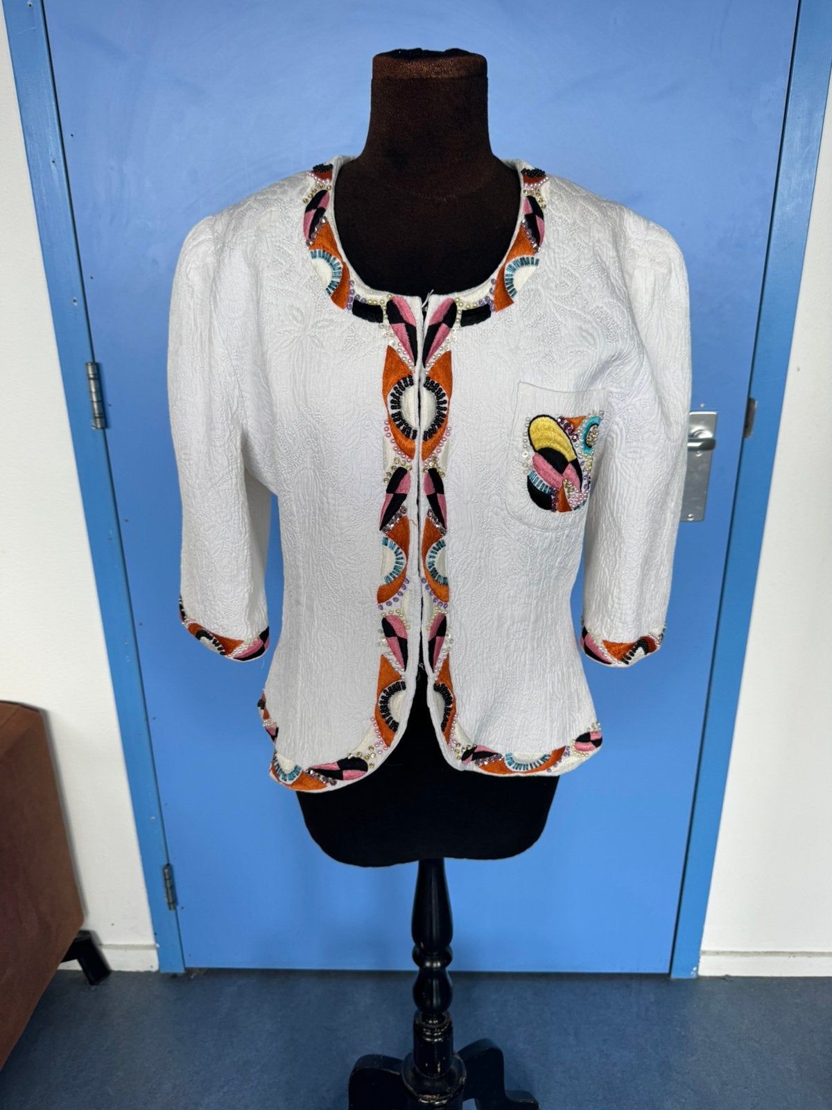 RENZO Vintage 1980s 1990s Jacket Floral EU 42, Verzenden, Zo goed als nieuw, Maat 42/44 (L), Groen